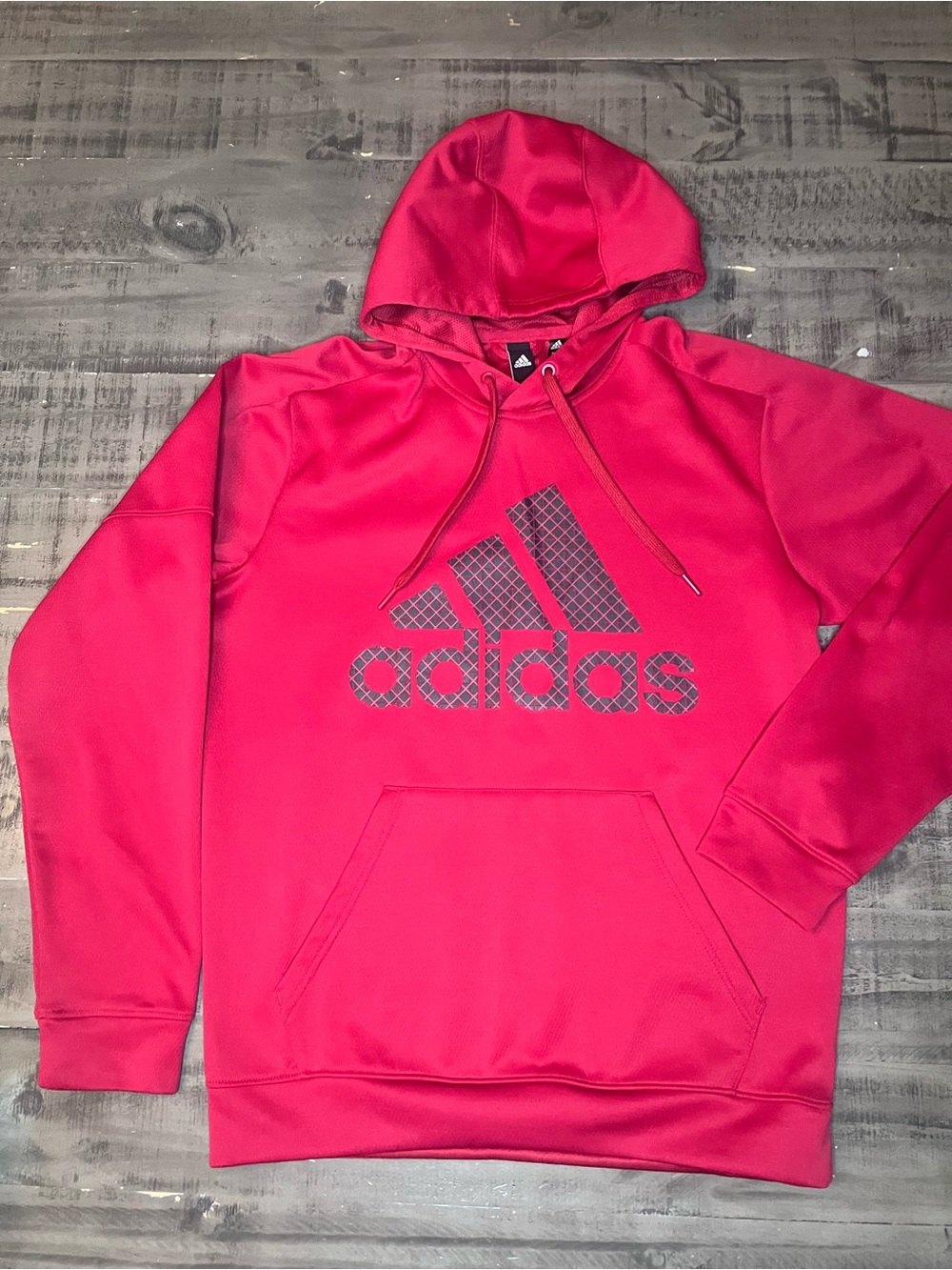 adidas Red Hoodie with Graphic Logo